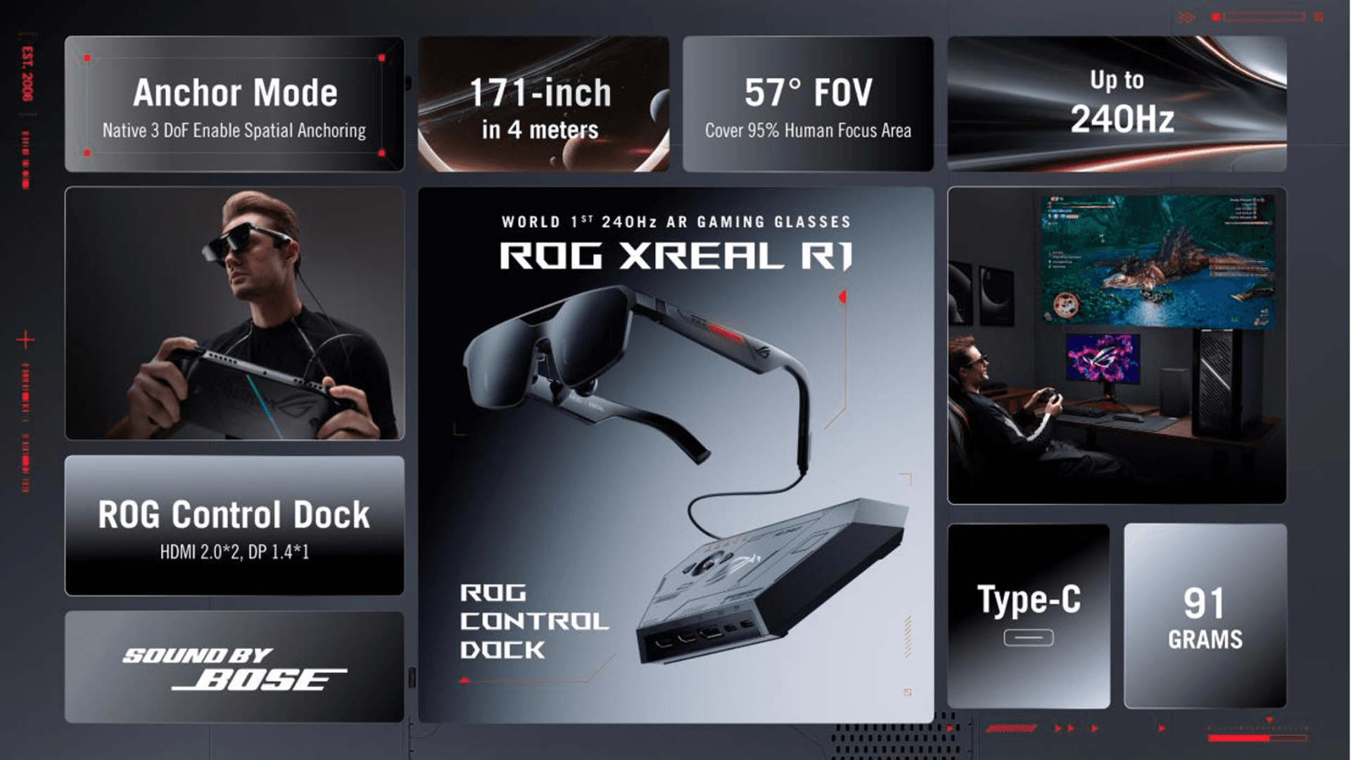 ROG × XREAL R1 are the world's first 240Hz micro-OLED gaming glasses