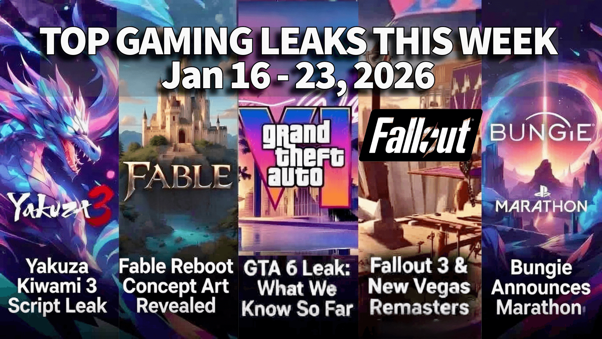Top Gaming Leaks This Week (Jan 16-23, 2026) with videos.